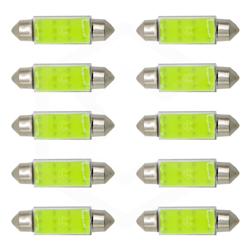 10 Pzs Foco Led Cob Festoon Fusible Interior 31 36 39 41 Mm