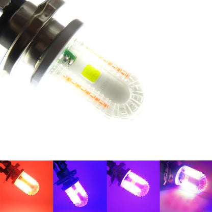 Foco Moto H4 108 Leds Cob Ba20d 6 Funciones 2 Caras Rgb H4