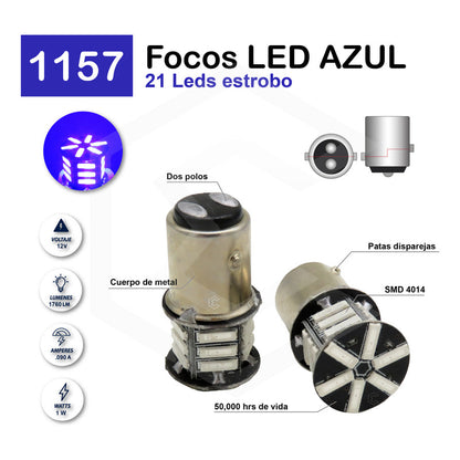 Par 2 Focos 3157 1156 1157 7440 7443 1176 21 Leds Estrobo