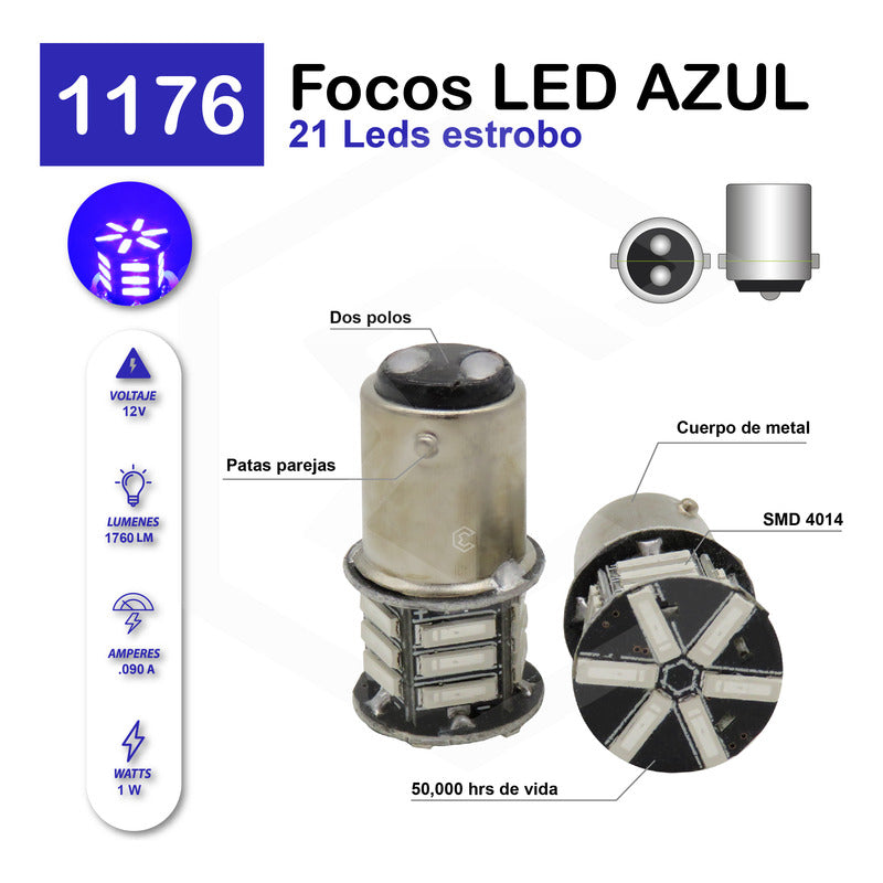Par 2 Focos 3157 1156 1157 7440 7443 1176 21 Leds Estrobo