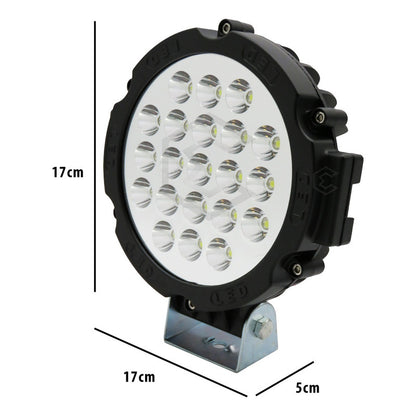 Faro Cree Redondo Universal 21 Led Blanco/ambar Fijo 7'' 24v