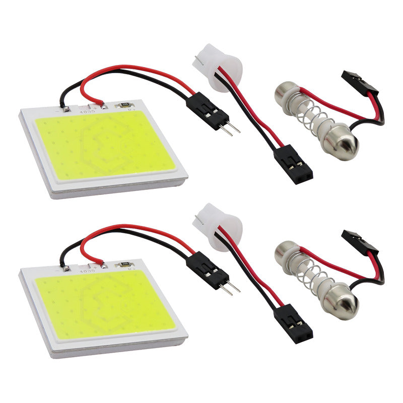 Placa Luz Interior Para Coche 24 Y 48 Leds Cob 2 Adaptadores