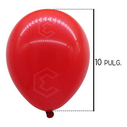 Bolsa 100 Globos Rojo Brillosos #10 Adorno Fiesta Boda Latex Rojo