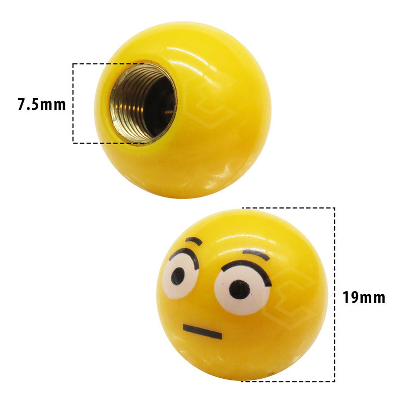 Kit 4 Tapones Cubre Pivote Válvula Emoji Caritas Auto Moto