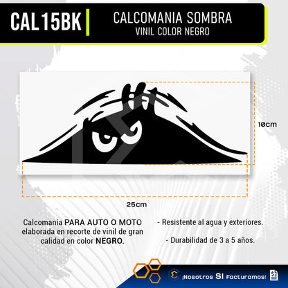 10 Calcomanía Sombra Fantasma Sticker Vinil Auto Moto 25x10