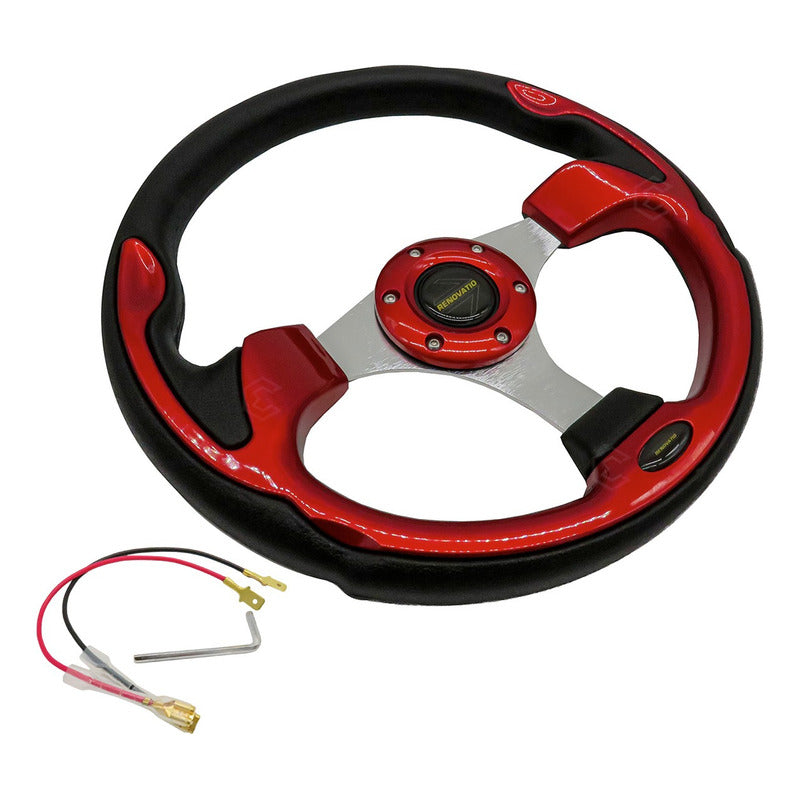 Volante Deportivo Universal De Metal Con Acabado Gloss 32cm