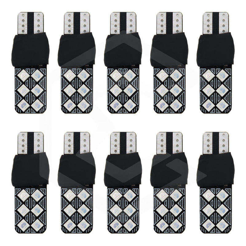 Kit 10 Focos De Pellizco 12 Led 3 Funciones D Estrobo Canbus