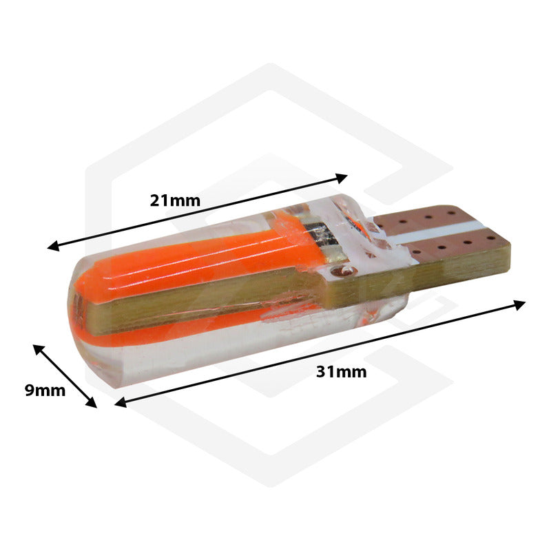 Kit 5 Pares Focos Led Cob Grande Pellizco T10 Silicon Auto