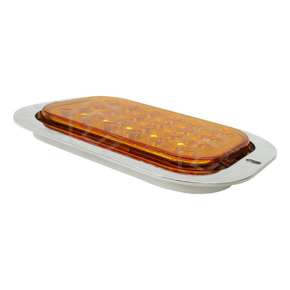 12 Plafón Calavera Rectangular 24 Led Bicel Cromado 12-24v