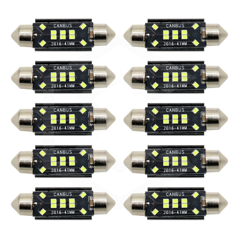 Par De Focos Luz Interior 10 Leds Canbus 31mm 36mm 39mm 41mm
