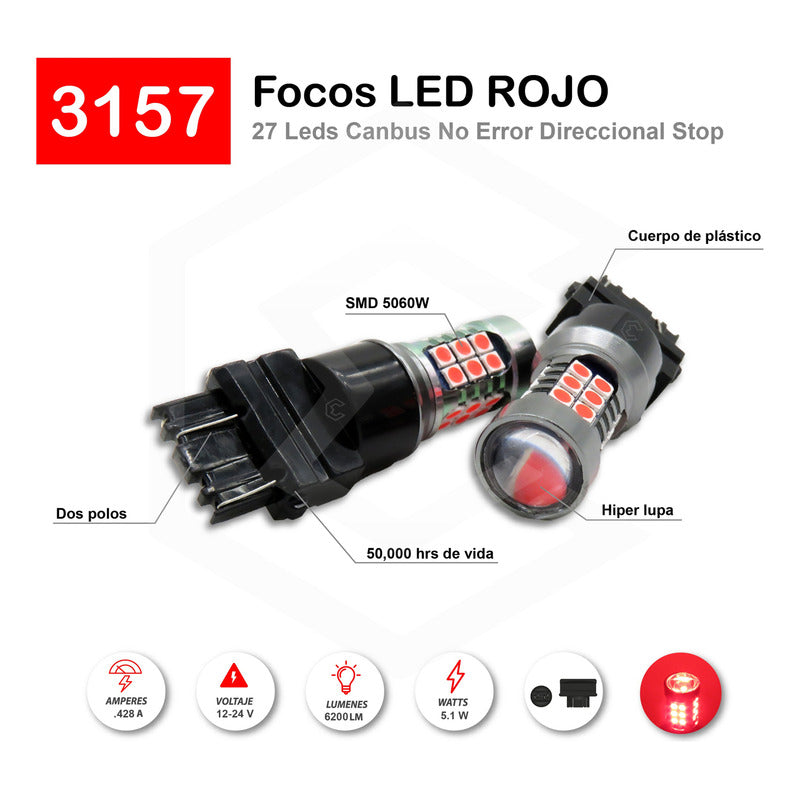 2 Focos 27 Led 1156 1157 3157 7440 7443 No Error Stop Cuarto