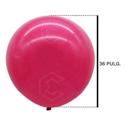 Bolsa 3 Globos Rosa Brillosos #36 Adorno Fiestas Bodas Latex Rosa Brillante