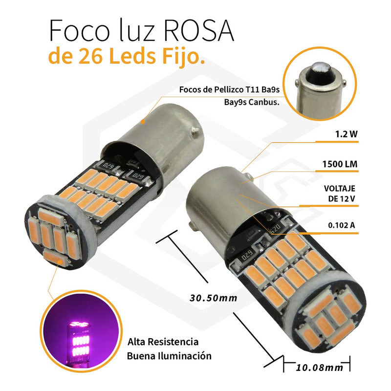 4 Focos De Pellizco 26 Led T11 Ba9s Bay9s Canbus 12v