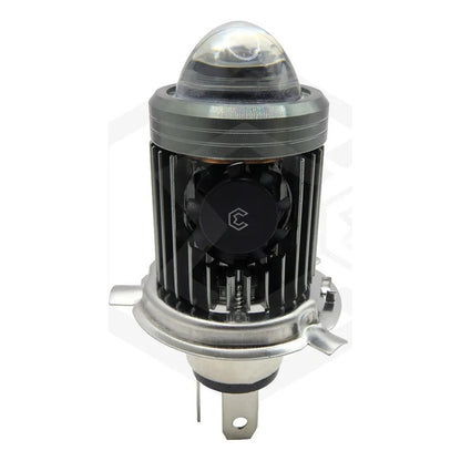 Foco Moto H4 Lupa Con Ventilador Ba20d Bicolor 6 Leds Csp