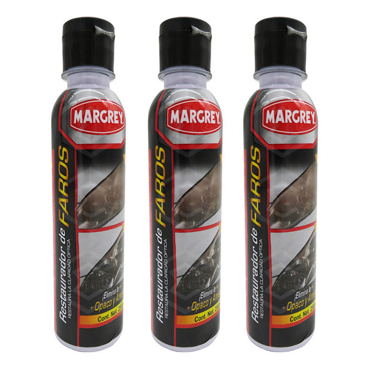 3 Restaurador Para Faros Excelente Acabado 250 Ml Margrey Agua