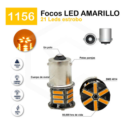 Par Focos 21 Leds 1156 1 Polo Patas Parejas Función Estrobo