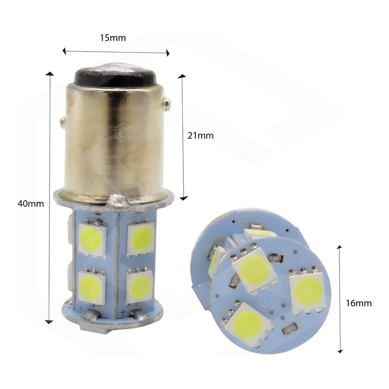 Par Focos 13 Leds 1157 2 Polos Patas Disparejas Función Fija