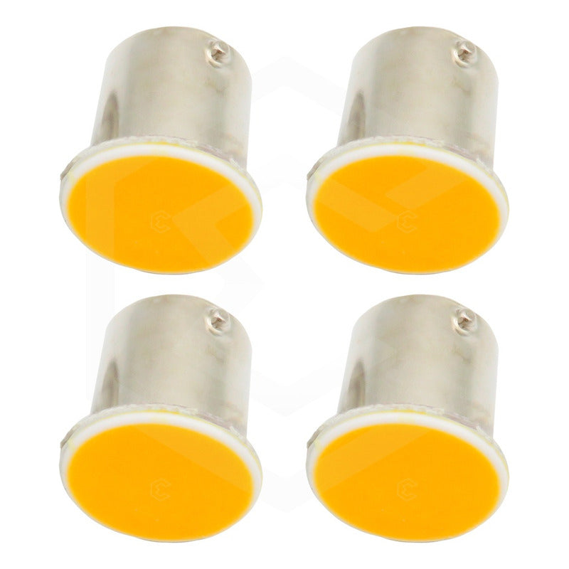 4 Focos 1156 1157 Led Cob Cuarto Stop Direccional Reversa