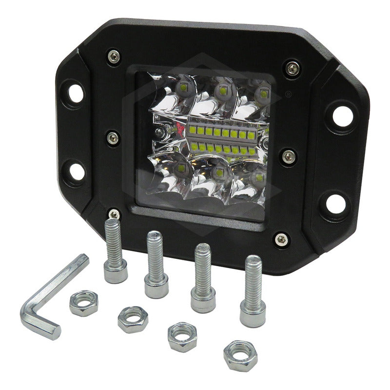 2 Faros Empotrable Fascia 14 Led Blanco O Ambar Fijo 12-24v