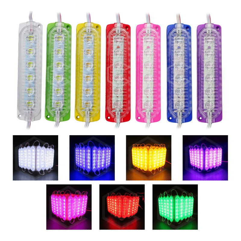 20 Módulos 6 Led Acrilico Alta Intensidad Color A Elegir 12v