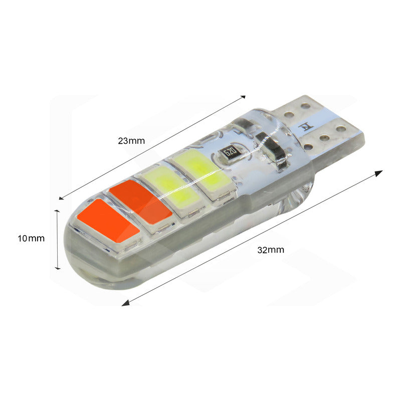 Kit 5 Pares Focos De Pellizco T10 8 Leds Estrobo En Codigo