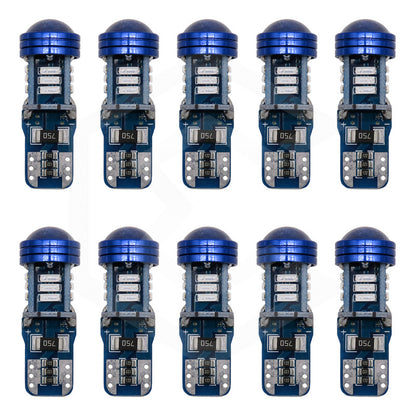 Kit 10 Focos De Pellizco T10 15 Led Canbus Con Lupa 4010 12v