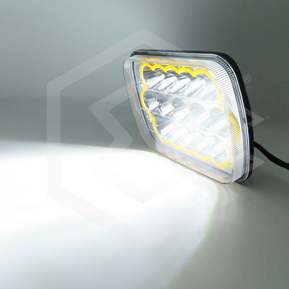 Par Unidad 5x7 108 Led Blanco Aro De Angel Alta/baja 12/24v