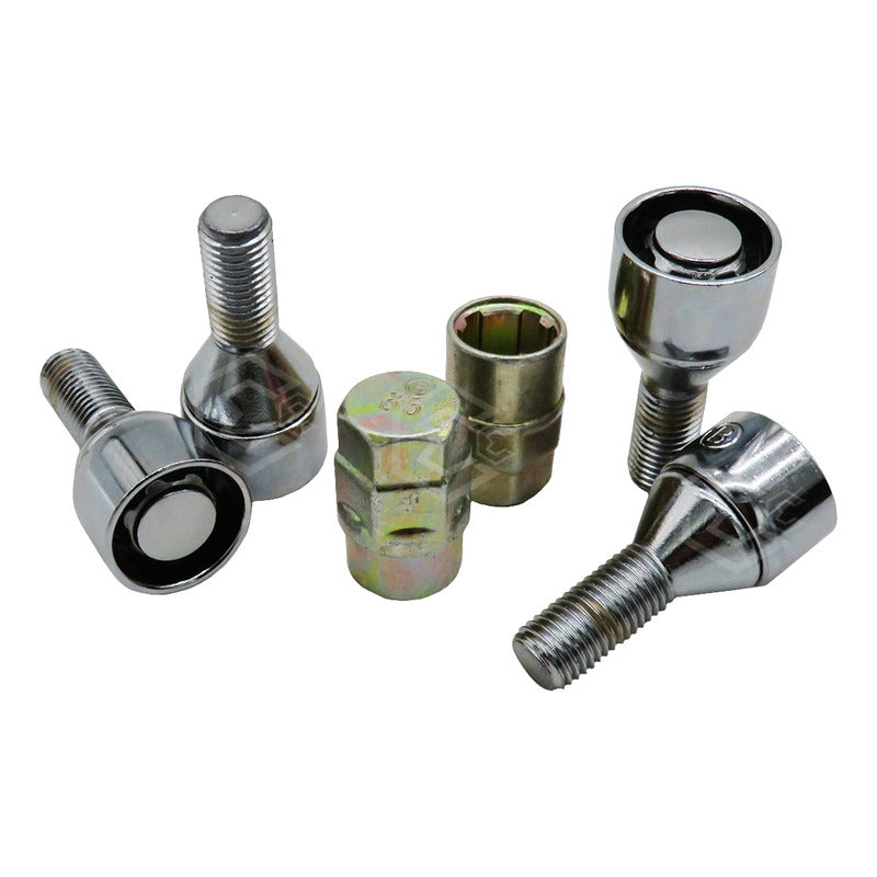 Juego De Birlos Seguros Para Rines Con 2 Llaves 12x1.5 Corto