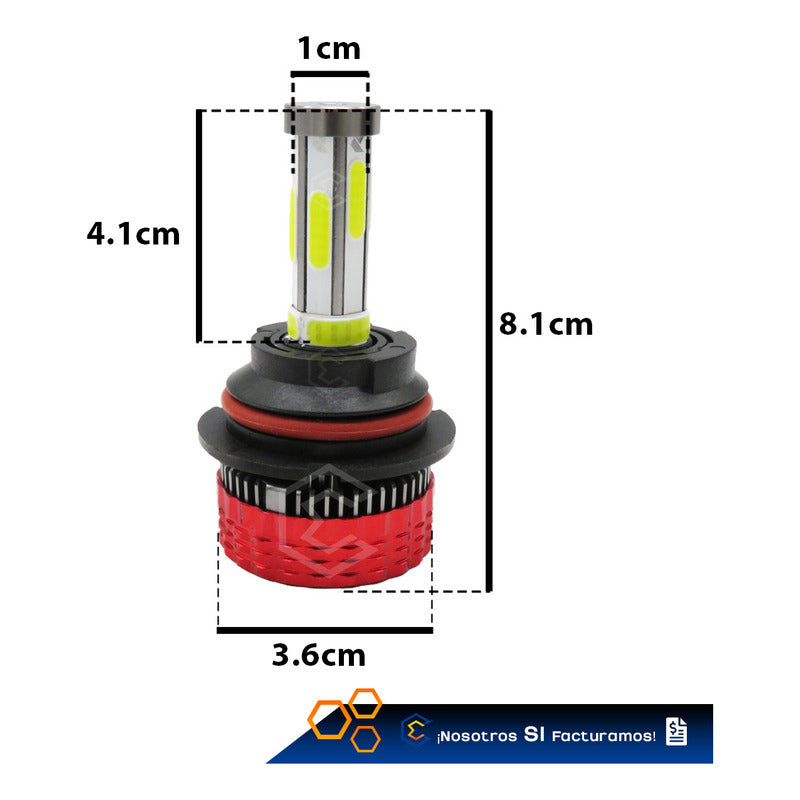 2 Focos Led 9004 Ventilador Alta Y Baja Aro 15,000lm 12-24v 9004