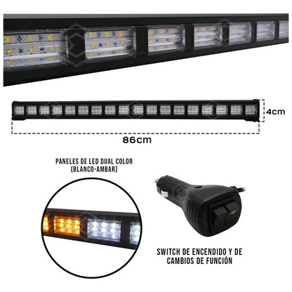 Barra 324 Led 19 Funciones 18 Módulos Bicolor Estrobo 12-24v