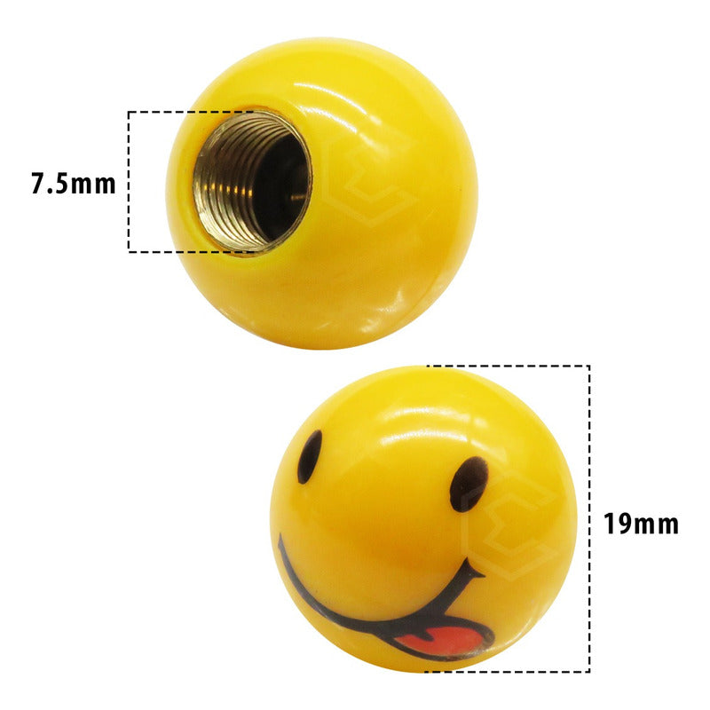 Kit 4 Tapones Cubre Pivote Válvula Emoji Caritas Auto Moto