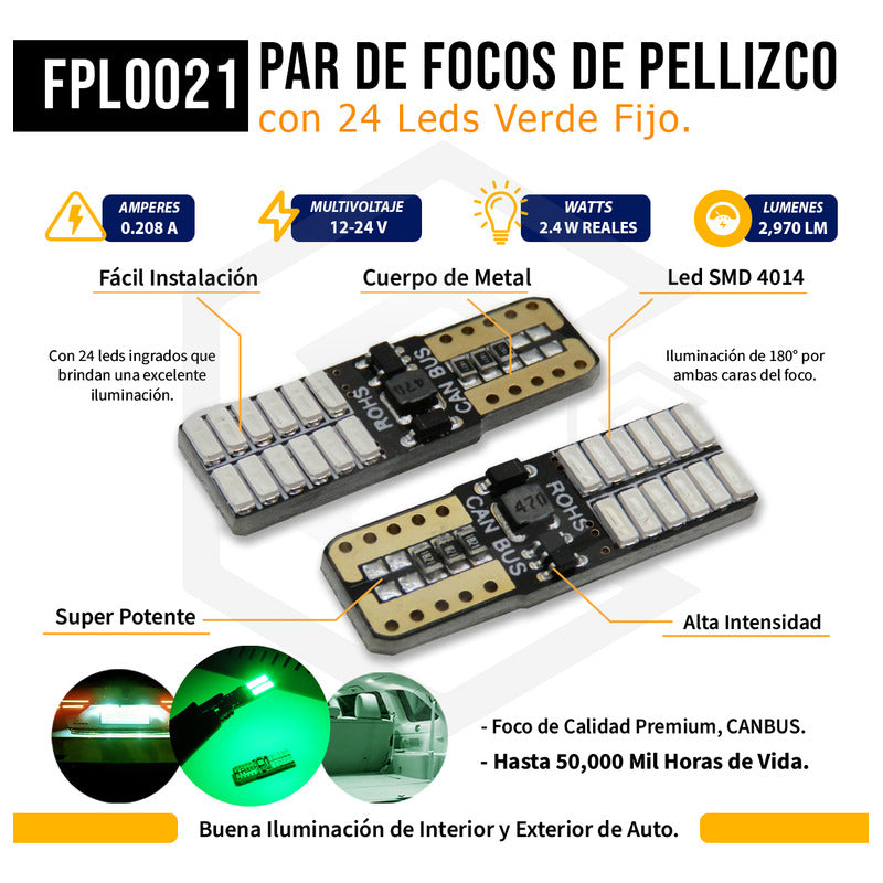 Par Focos De Pellizco 24 Led Canbus Alta Intensidad 12v