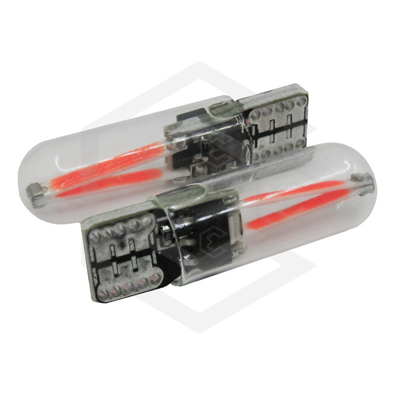 Kit 10 Foco De Pellizco Led Cob Vidrio Filamento Canbus T10