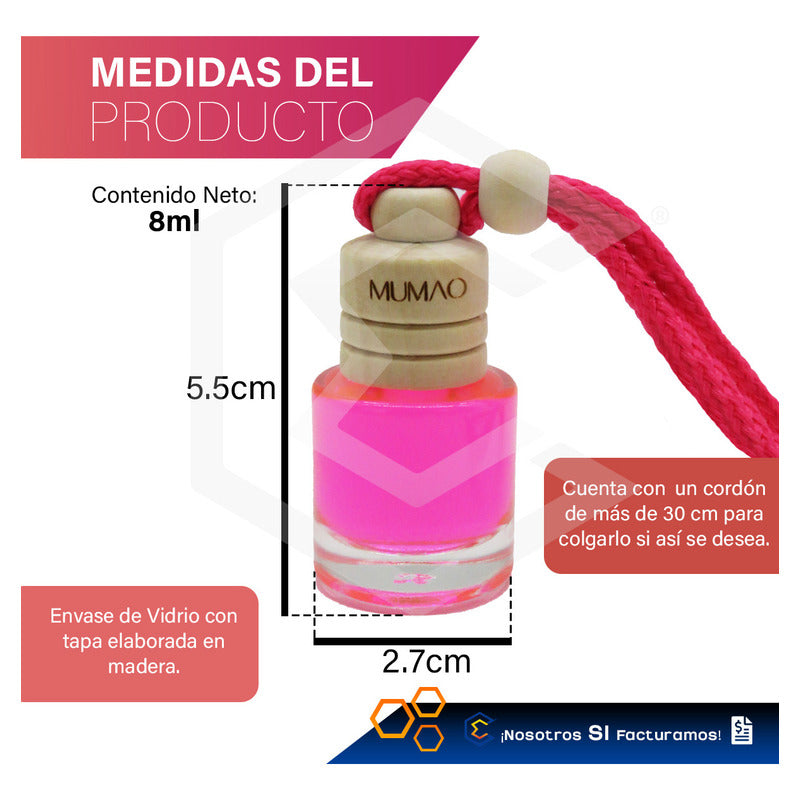 3 Aromatizante Colgante Botella 8ml Auto Casa Ambiente Mumao