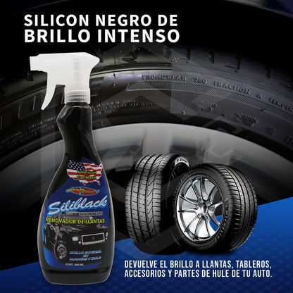 Renueva Y Protege Llantas Hules Plásticos Molduras 600ml Negro