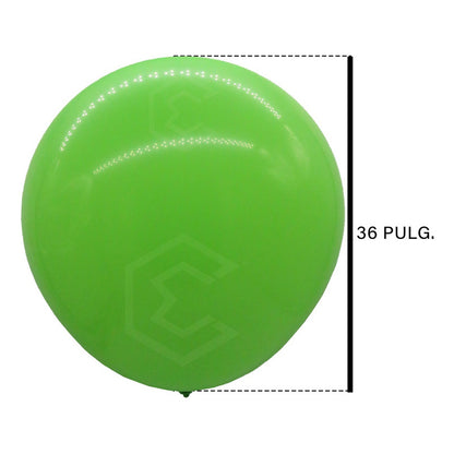 Bolsa 3 Globos Verde Limón Brillosos #36 Fiestas Bodas Latex Verde Limón Brilloso
