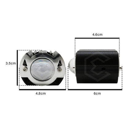 Par De Faros 6 Leds Con Lupa Bicolor 3 Funciones 11w 12-24v