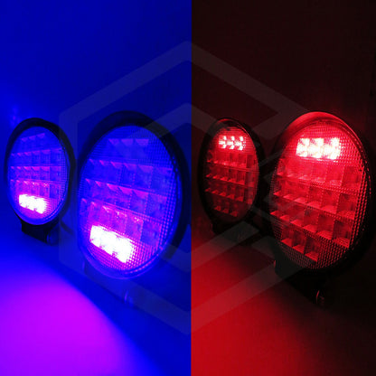Par De Faros 30 Leds 9-30v Luz Blanca/rojo/azul 6 Funciones