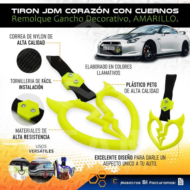 Tiron Corazon Cuernos Jdm Tsurikawa Remolque Gancho Decorati