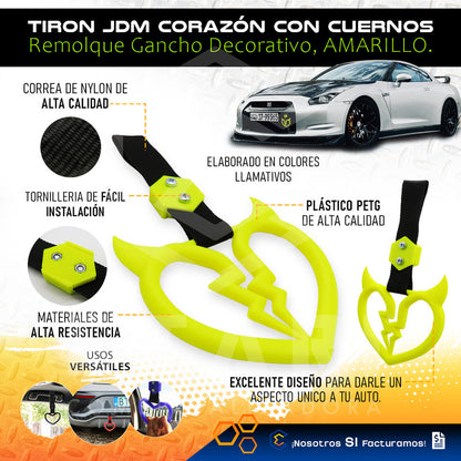Tiron Corazon Cuernos Jdm Tsurikawa Remolque Gancho Decorati