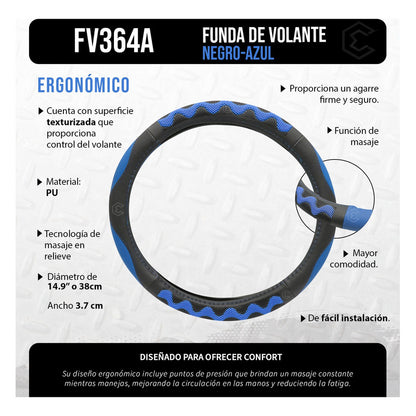 Funda Cubre Volante Con Textura Para Masaje Con Silicón 38cm