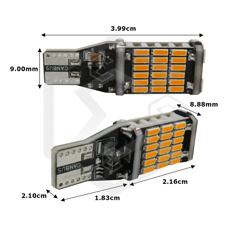 2pzs Focos Led T15 W16w Canbus 45 Smd 4014 1800lm Auto 12v