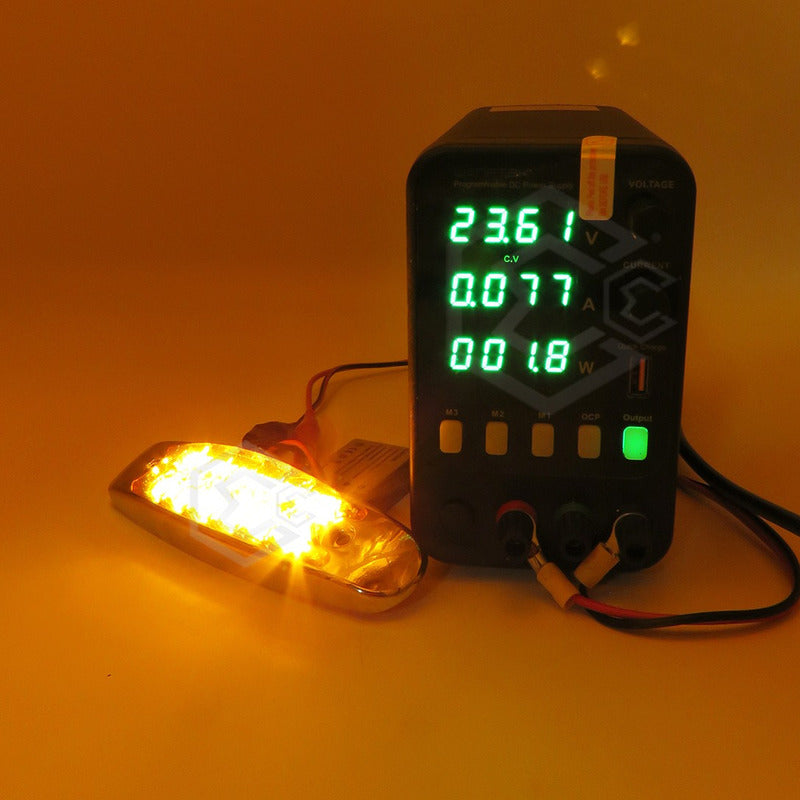 10 Plafón Lateral 12 Led Tipo Peterbilt Fijo Estrobo Cromado