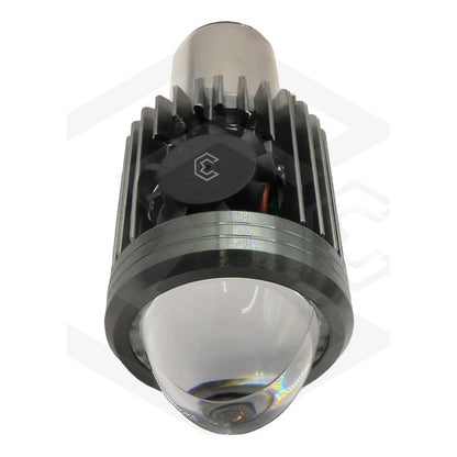 Foco Moto H4 Lupa Con Ventilador Ba20d Bicolor 6 Leds Csp T