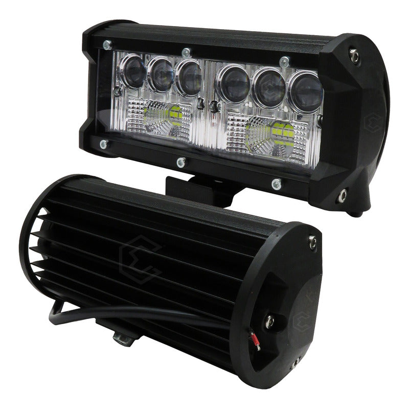 Faro Barra Auxiliar 11 Hiper Led Lupa Blanco Fijo 6'' 12-24v