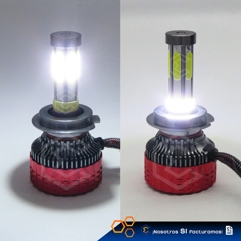 2 Focos Led H7 Ventilador Alta Baja Aro Luz 15,000lm 12-24v H7