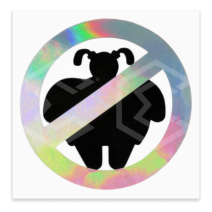 2 Calcomanía Sticker Vinil Prohibido No Gordas Auto Moto 15c