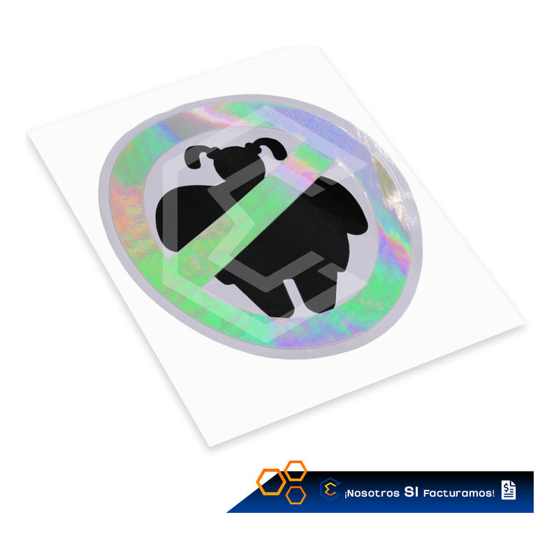 Calcomanía Sticker Vinil Prohibido No Gordas Auto Moto 15cm