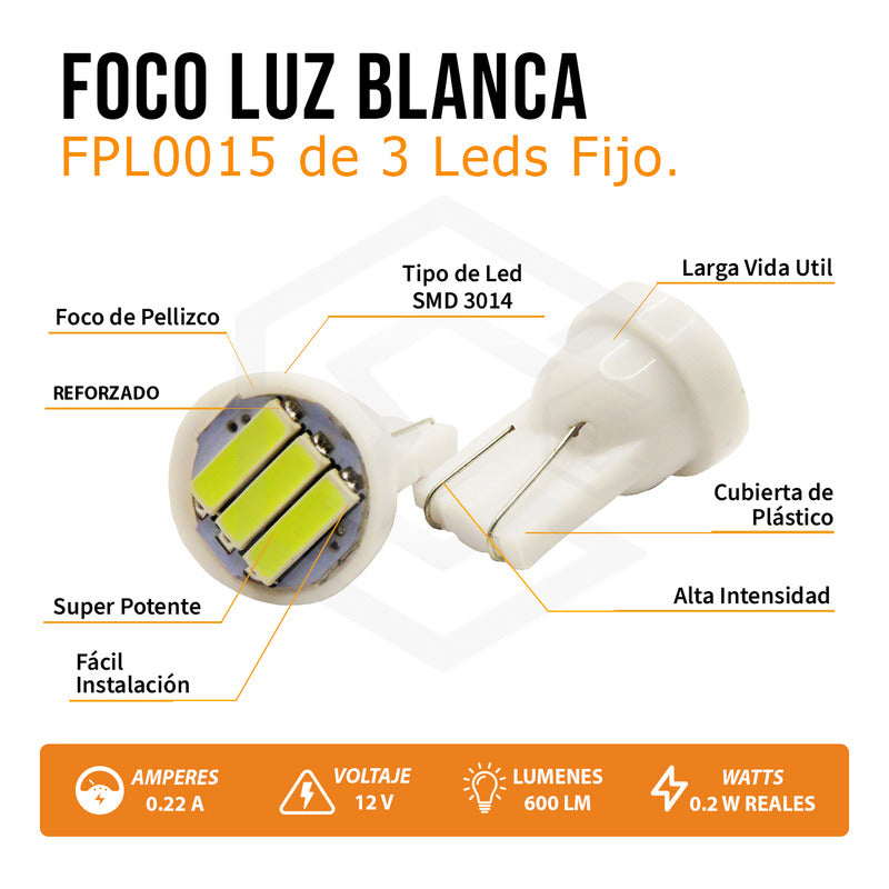 Kit 5 Par De Focos De Pellizco 3 Leds Grande Super Potente