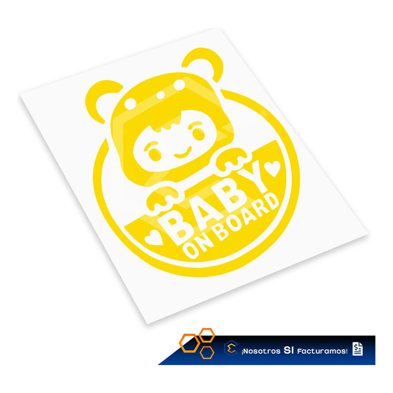 Calcomanía Bebé A Bordo Sticker Vinil Auto Moto 14cm X 15cm